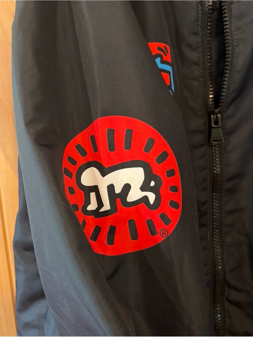 Members Only Unisex Black Keith Haring Graphic Bomber Jacket Medium - Picture 5 of 10